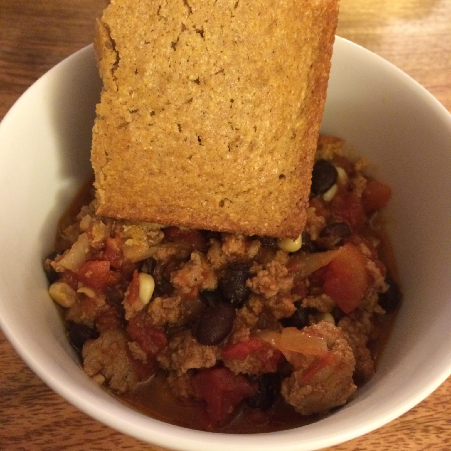 SOUP Easy Turkey Chili and Pumpkin Cornbread What's For Dinner Esq.