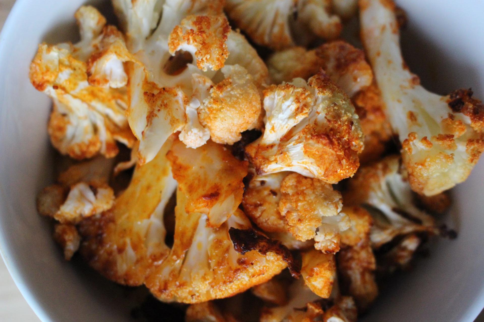 Buffalo Roasted Cauliflower by popular New Jersey foodie blogger What's For Dinner Esq.