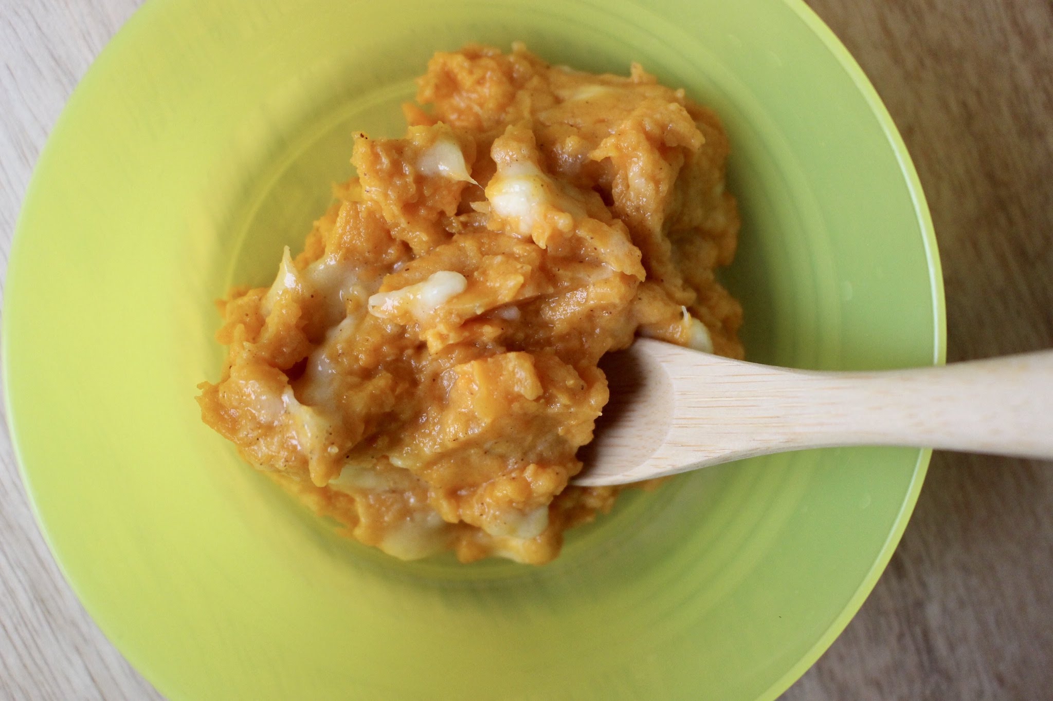 Homemade Sweet Potato Banana Baby Food by popular New Jersey foodie blog What's For Dinner Esq.
